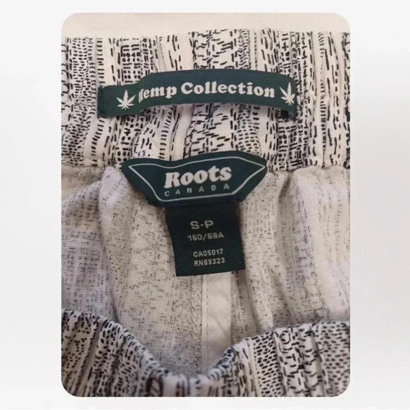 Roots Hemp Collection Black  White Capri Size Small - Picture 8 of 10